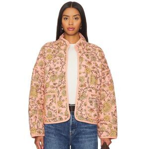 Free People Chloe Jacket Top Floral Print Quilted Dolman Long Sleeve L 285617